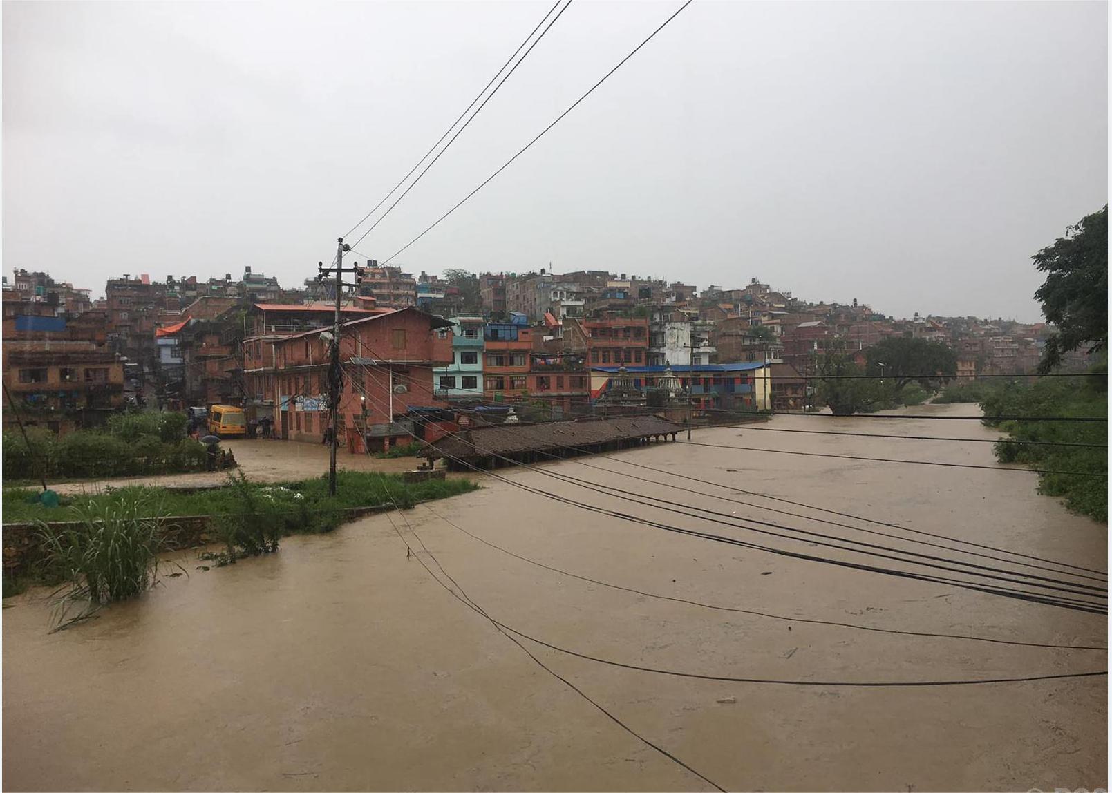 भक्तपुरमा हनुमन्तेको बाढीले डुबान, उच्च सतर्कता अपनाउन आग्रह