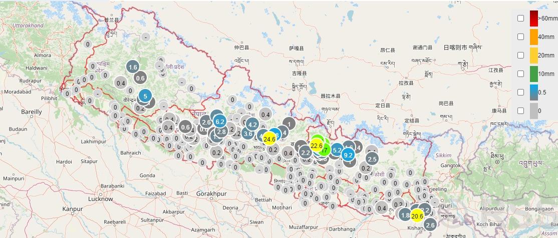 कोशी, मधेस, गण्डकी र सुदूरपश्चिम प्रदेशका केही स्थानमा भारी वर्षा हुने