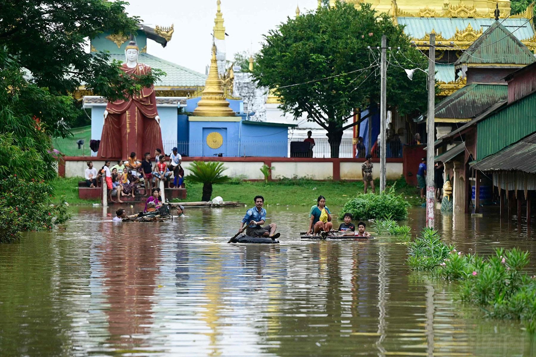 म्यान्मामा हावाहुरी र बाढीबाट मृत्यु हुनेको सङ्ख्या ७४ पुग्यो