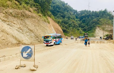 पोखरा-मुग्लिन सडक निर्माण कछुवा गतिमा