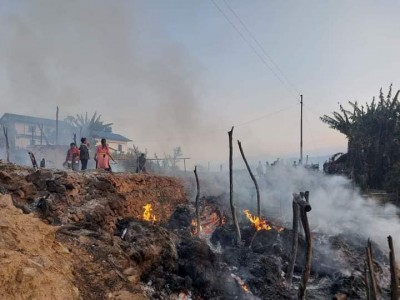 सामुदायिक वनमा लागेको डढेलो गाउँ पस्यो, २० लाख बढीको क्षति