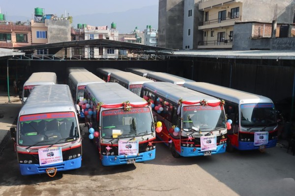 सामाखुसी यातायातद्वारा सात करोड लगानीमा १५ बस सञ्चालन