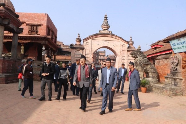 चिनियाँ महासङ्घको टोलीद्वारा भक्तपुर अवलोकन