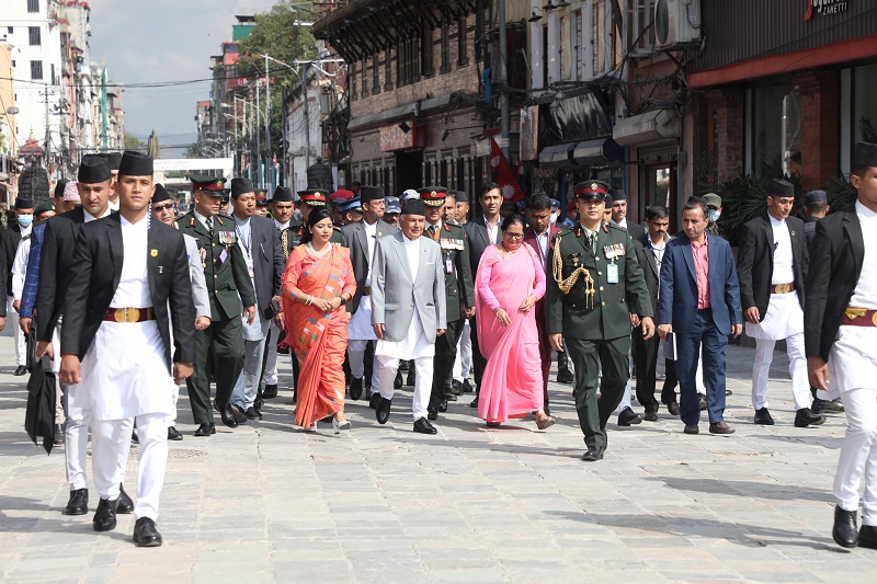 इन्द्रजात्रा हेर्न राष्ट्रपति पौडेल वसन्तपुरमा (फोटो फिचर)