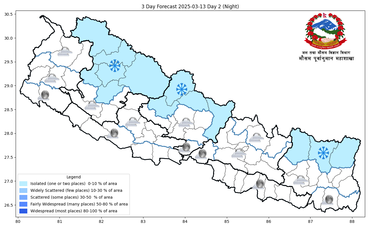 यि प्रदेशका पहाडी भागमा हल्का वर्षा